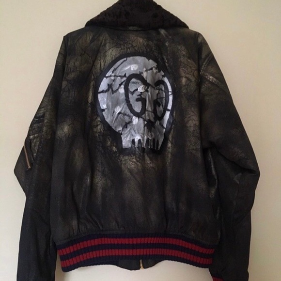 gucci ghost leather jacket
